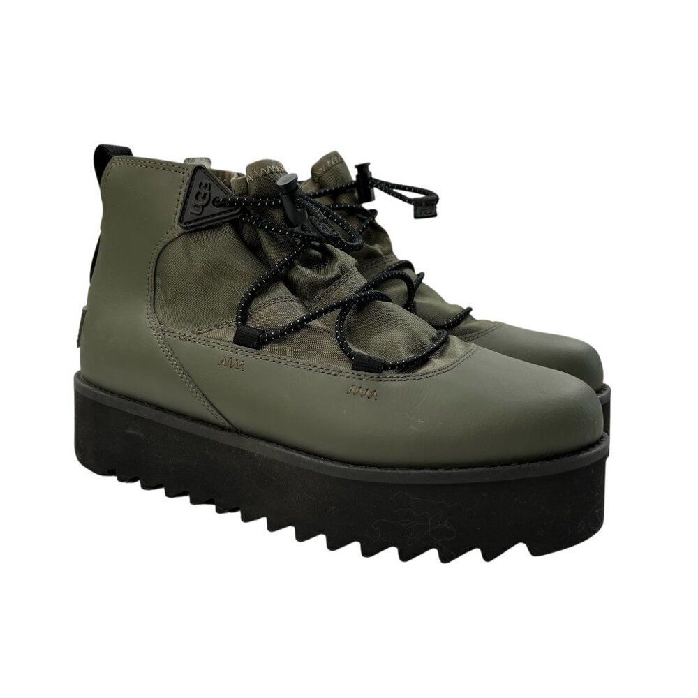 Ugg Rising Toggle Platform Ankle Boots Olive Green Size 7
